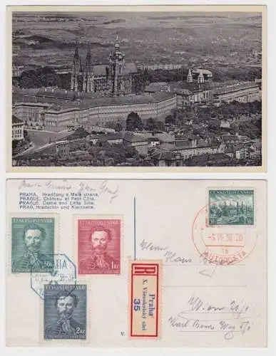 98952 Einschreiben Ak Prag Hradschin und Kleinseite 1938