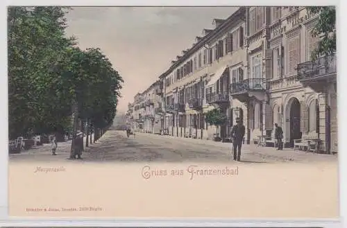 87115 AK Gruss aus Franzensbad - Morgenzeile, Allee, Straßenansicht um 1910