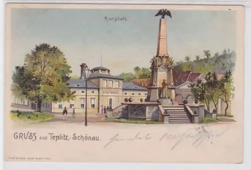 88592 Ak Gruss aus Teplitz-Schönau Kurplatz 1899