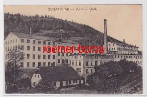 82856 Ak Schatzlar ?aclér in Tschechien Porzellanfabrik 1921