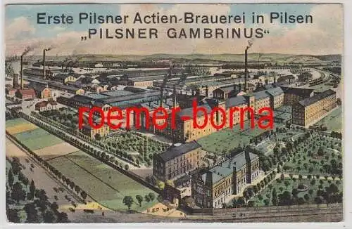 80734 Ak Erste Pilsner Actien Brauerei in Pilsen 'Pilsner Gambrinus' um 1910