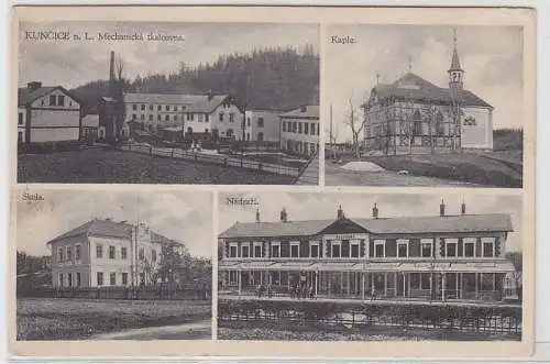 70485 Mehrbild Ak Kuncice (deutsch Kuntschitz) Schule, Kirche, Fabrik um 1920