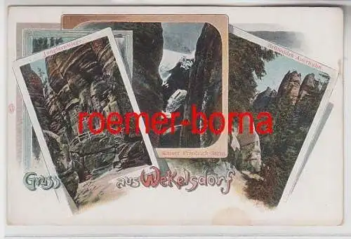 74021 Ak Lithographie Gruss aus Wekelsdorf Teplice nad Metují um 1900