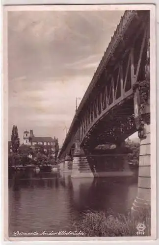 67946 Feldpost Foto Ak Leitmeritz an der Elbebrücke 1940