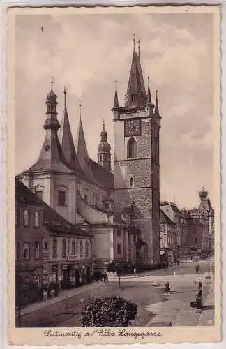 68112 Feldpost Foto Ak Leitmeritz an der Elbe Langegasse 1943