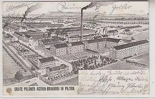 65638 Ak Erste Pilsner Aktien Brauerei in Pilsen 1910