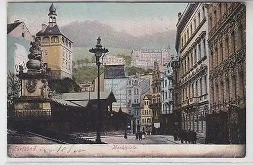 61212 Ak Karlsbad Marktplatz 1907