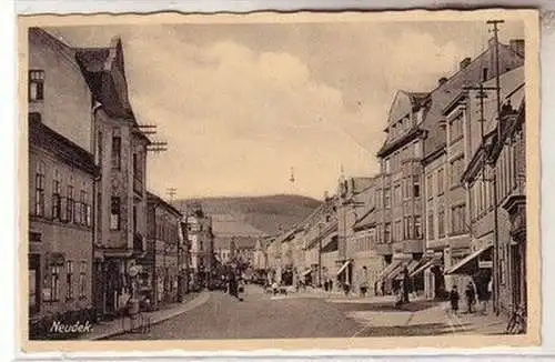 59813 Ak Neudek in Böhmen Strassenansicht 1936