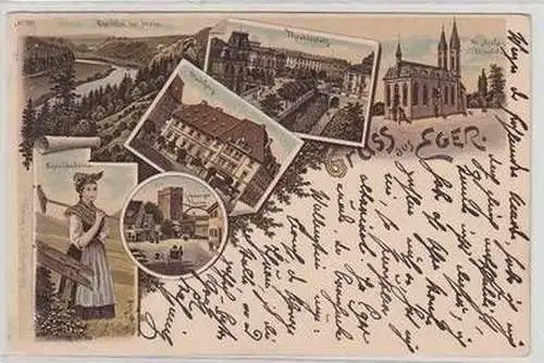 53300 Ak Lithographie Gruß aus Eger 1903