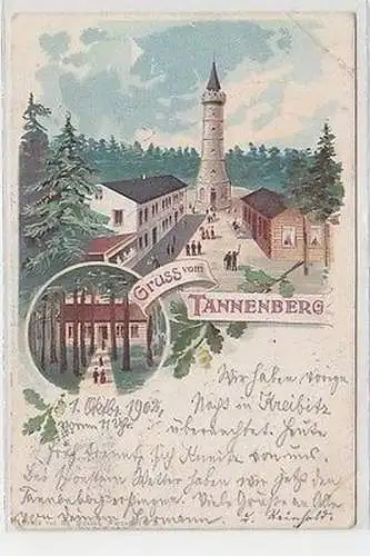 37660 Ak Lithographie Gruss aus Tannenberg in Böhmen 1902