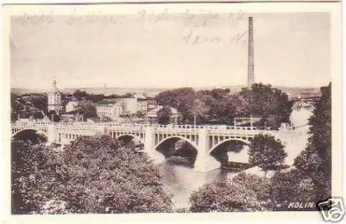 23757 Mehrbild Ak Kolin in Böhmen Brücke um 1939