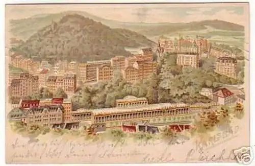 16190 Ak Lithographie Karlsbad Böhmen 1908