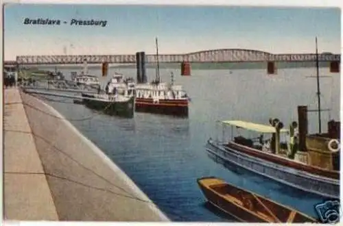 14097 Ak Bratislava Pressburg Donauhafen um 1930