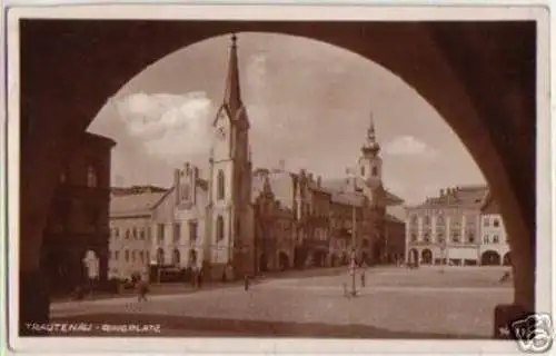 15021 Foto Ak Trautenau Ringplatz 1930