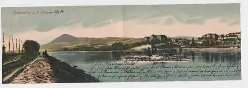 15950 2fach Klapp Ak Panorama von Leitmeritz a.d. Elbe Litomerice 1902