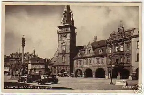 10366 Ak Komotau Marktplatz mit Apotheke 1939