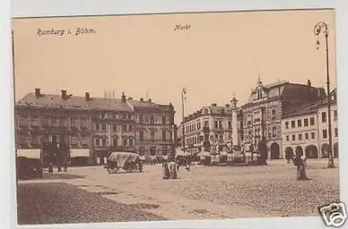 13164 Ak Rumburg in Böhmen Markt um 1920