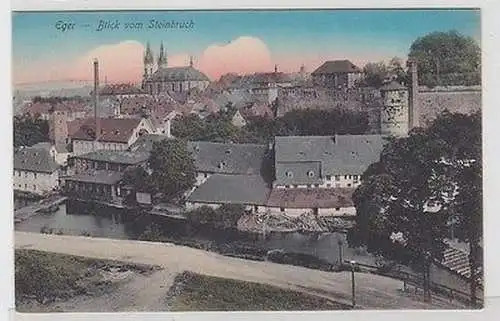 08513 Ak Eger (Cheb Tschechien) Blick vom Steinbruch um 1910