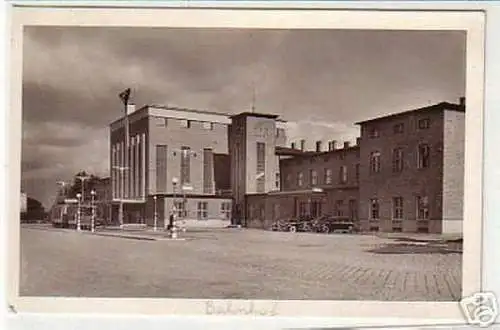 10004 Ak Olmütz Bahnhof mit Strassenbahn 1943