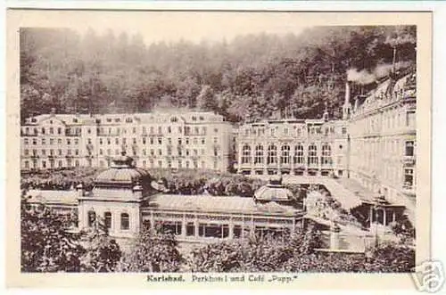 05668 Ak Karlsbad Parkhotel und Cafe "Pupp" 1927