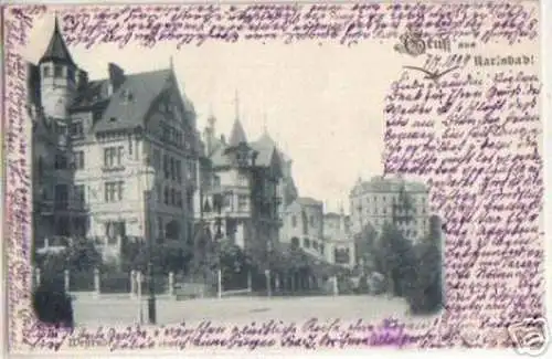 05719 Ak Gruss aus Karlsbad Westend 1899