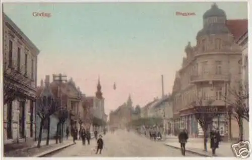 06596 Ak Göding (Hodonin) Südmähren Ringgasse um 1910