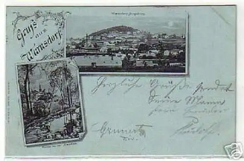 08811 Mondscheinkarte Gruss aus Warnsdorf Böhmen 1899