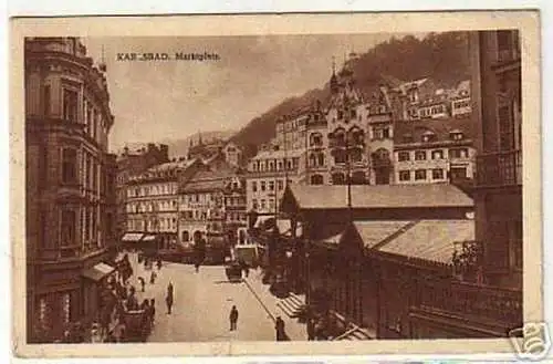 03707 Ak Böhmen Karlsbad Marktplatz 1929