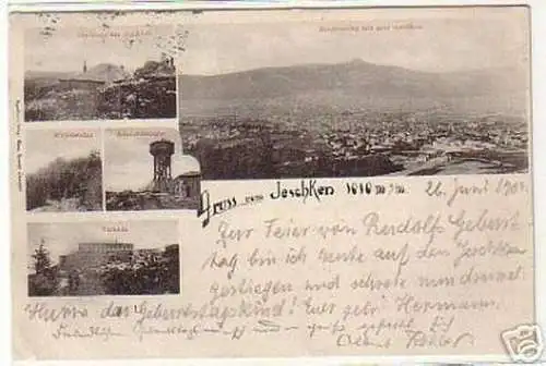 03718 Ak Böhmen Gruss vom Jeschken Gasthaus usw.1902