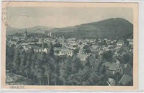 00254 Ak Graslitz in Böhmen Totalansicht 1927