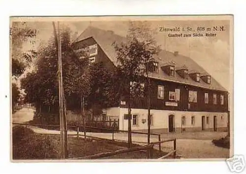 schöne Ak Zinnwald Gasthof sächsischer Reiter 1925