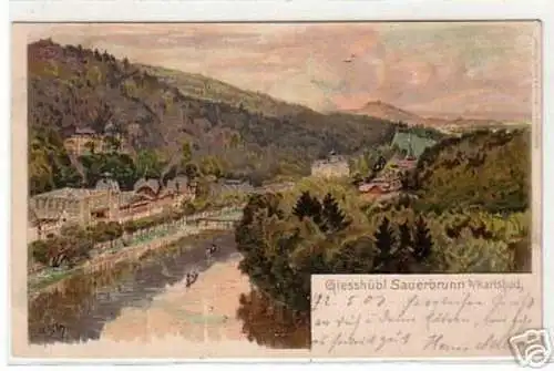 00315 Ak Giesshübl Sauerbrunn bei Karlsbad 1901