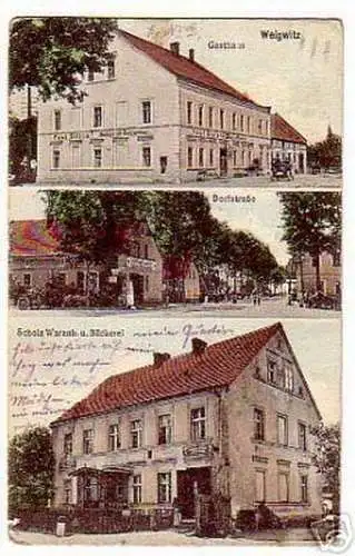 schöne Feldpost Ak Weigwitz Gasthof usw. 1915