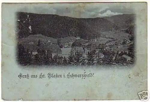 Schöne Mondscheinkarte Gruss aus St.Blasien Schwarzwald