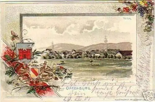 schöne Passepartout Ak Offenburg Total 1901