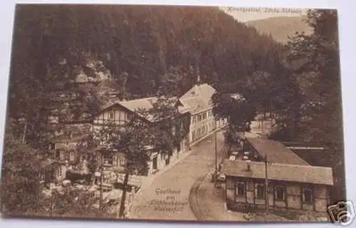 seltene Ak Sachsen Kirnitzschtal mit Gasthaus um 1930