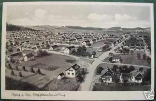 schöne Ak Töging am Inn Vierjahresplansiedlung 1944