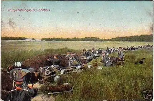 schöne Ak Truppenübungsplatz Zeithain Manöver 1909