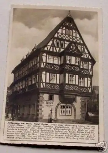 schöne Ak Miltenberg am Main Hotel Riesen um 1940