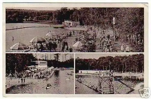 schöne Ak Naturbad Waldteich Schmannewitz 1950