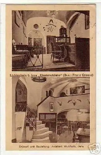 schöne Ak Lichtenhain bei Jena "Klosterschänke" 1916