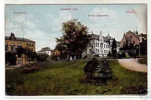 schöne Ak Limbach i.Sa. Amtsgericht usw. 1921