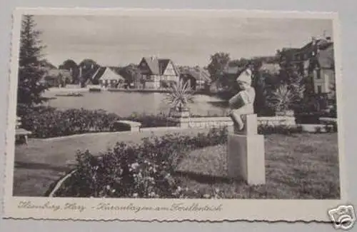 schöne Ak Ilsenburg Harz Forellenteich um 1940