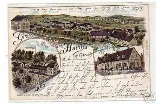 schöne Ak Gruss vom Gasthof Hartha bei Freital 1898