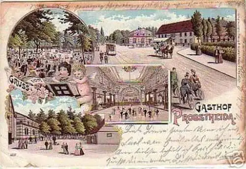 schöne Ak Gruss vom Gasthof Probstheida Leipzig 1903