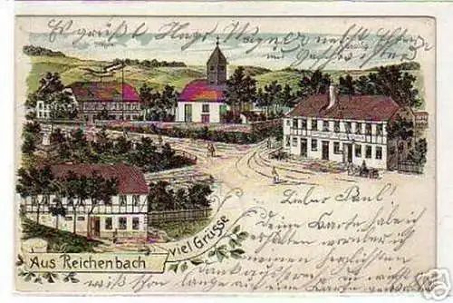 schöne Ak Gruss vom Gasthof Reichenbach 1905