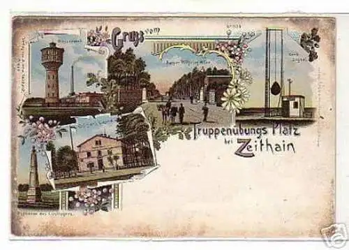 schöne Ak Gruss vom Truppenübungsplatz Zeihain 1898