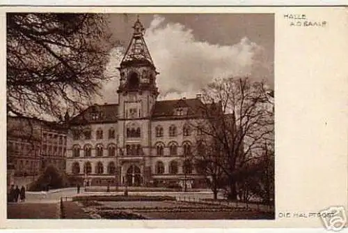 schöne Ak Hauptpost Halle in Saale um 1930