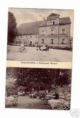 schöne Ak Hospitalschänke u.Restaurant Grimma 1914