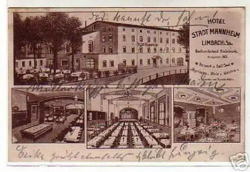 schöne Ak Hotel Stadt Mannheim in Sachsen 1928